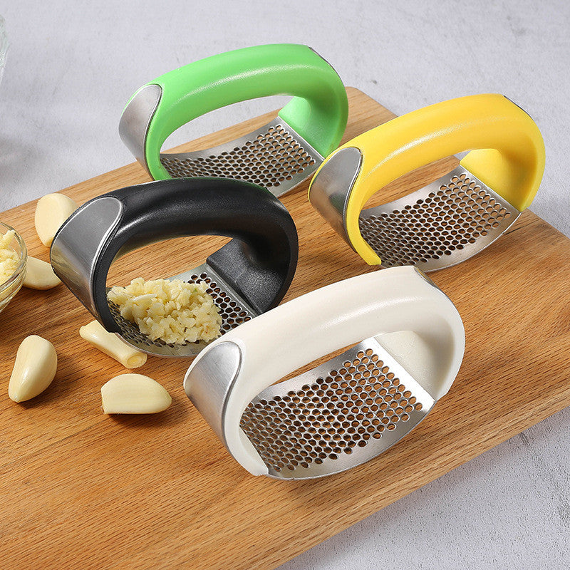 Garlic Press Rocker - Stainless Steel Garlic Press, Versatile Garlic Crusher, Easy to Use and Store Garlic Mincer – Effortless Cleanup and Dish Safe Garlic Grater(random color)