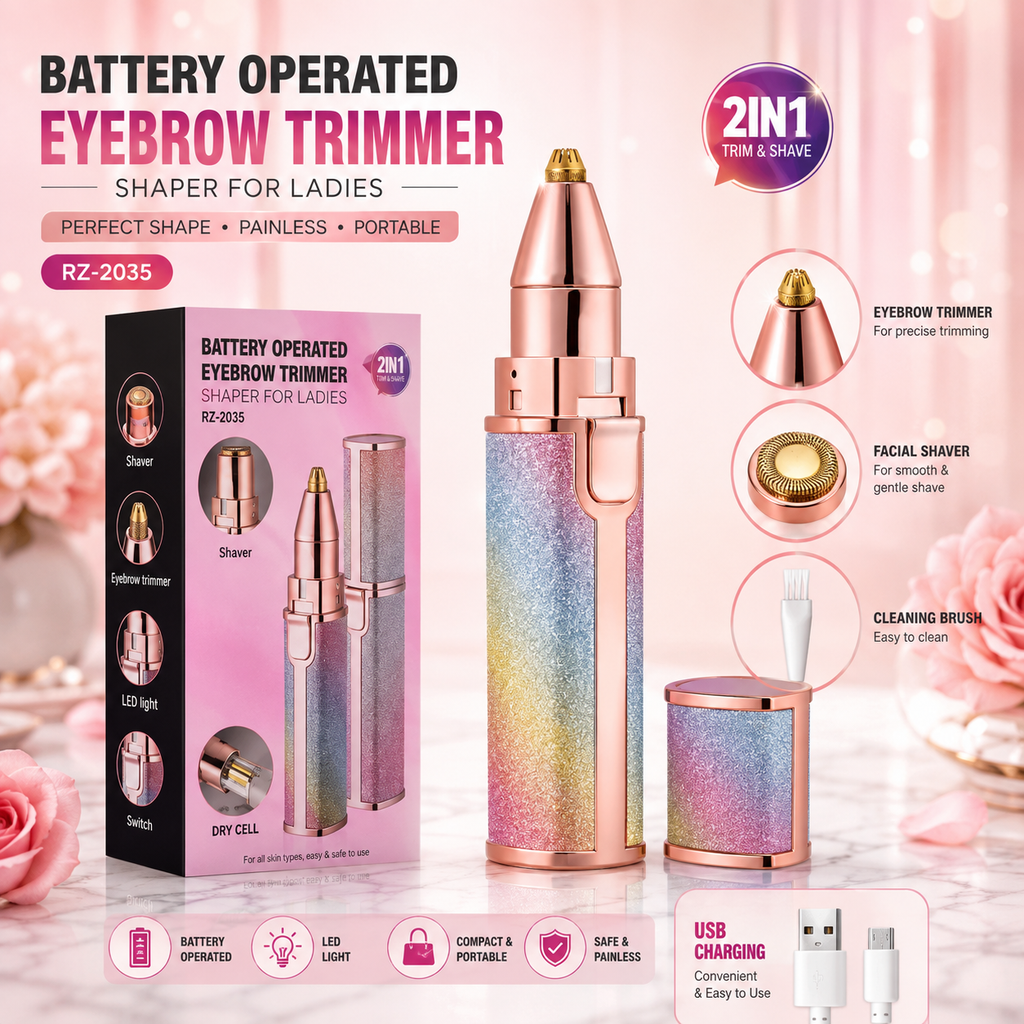 2 In 1 Hair Remover Chargeable , Multi Attractive Color With USB Charging Cable And Cleaning Brush