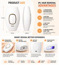 IPL Laser Hair Removal Handset System for Women & Men with Razor & Safety Glasses