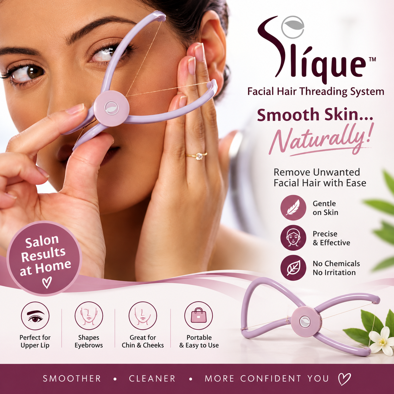Sildne Threading Machine | Eyebrows and Face Hair Threading Tool | Hair Remover Machine | Hair Trimmer For Women