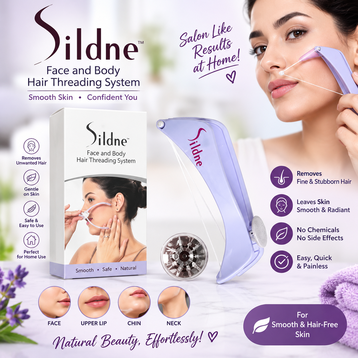 Sildne Threading Machine | Eyebrows and Face Hair Threading Tool | Hair Remover Machine | Hair Trimmer For Women