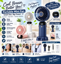 Rechargeable Hand Fan with LED Display | 5 Speed Modes Portable Mini Handy Fan for Kids & School Use