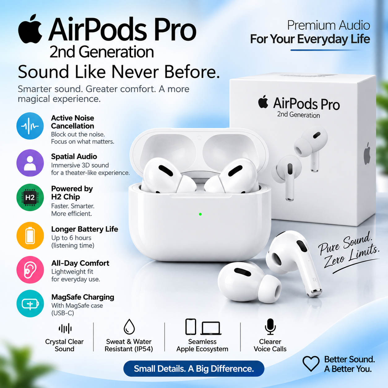 AirPods Pro 2 + Ultra 7-in-1 Smartwatch Combo | Premium Sound & Style Deal