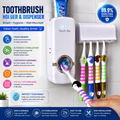 Automatic Toothpaste Dispenser With Toothbrush Holder Wall Mounted Durable Hygienic And Convenient Bathroom Accessory