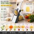 Mandoline Slicer | Safe Adjustable Vegetable Cutter | Multi‑Purpose Kitchen Chopper & Manual Grater ( Random Colour )