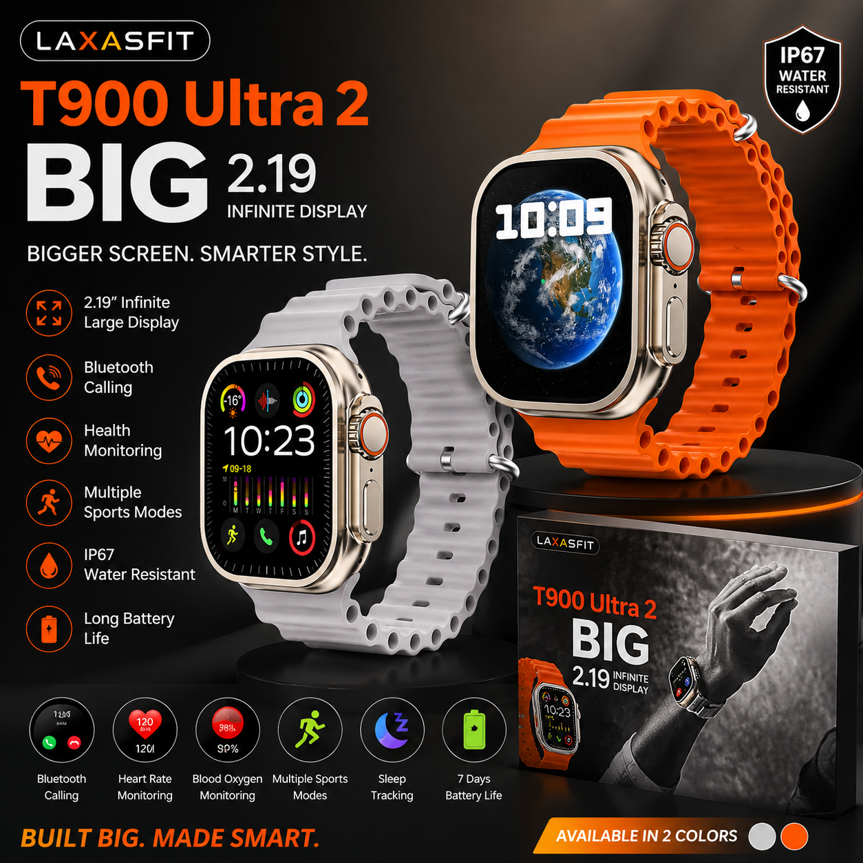 T900 Ultra 2 Smart Watch For Men Women Full Touch Bluetooth Call Smartwatch Men Women Ultra Watch / T900 Ultra 2 Smart Watch - Black