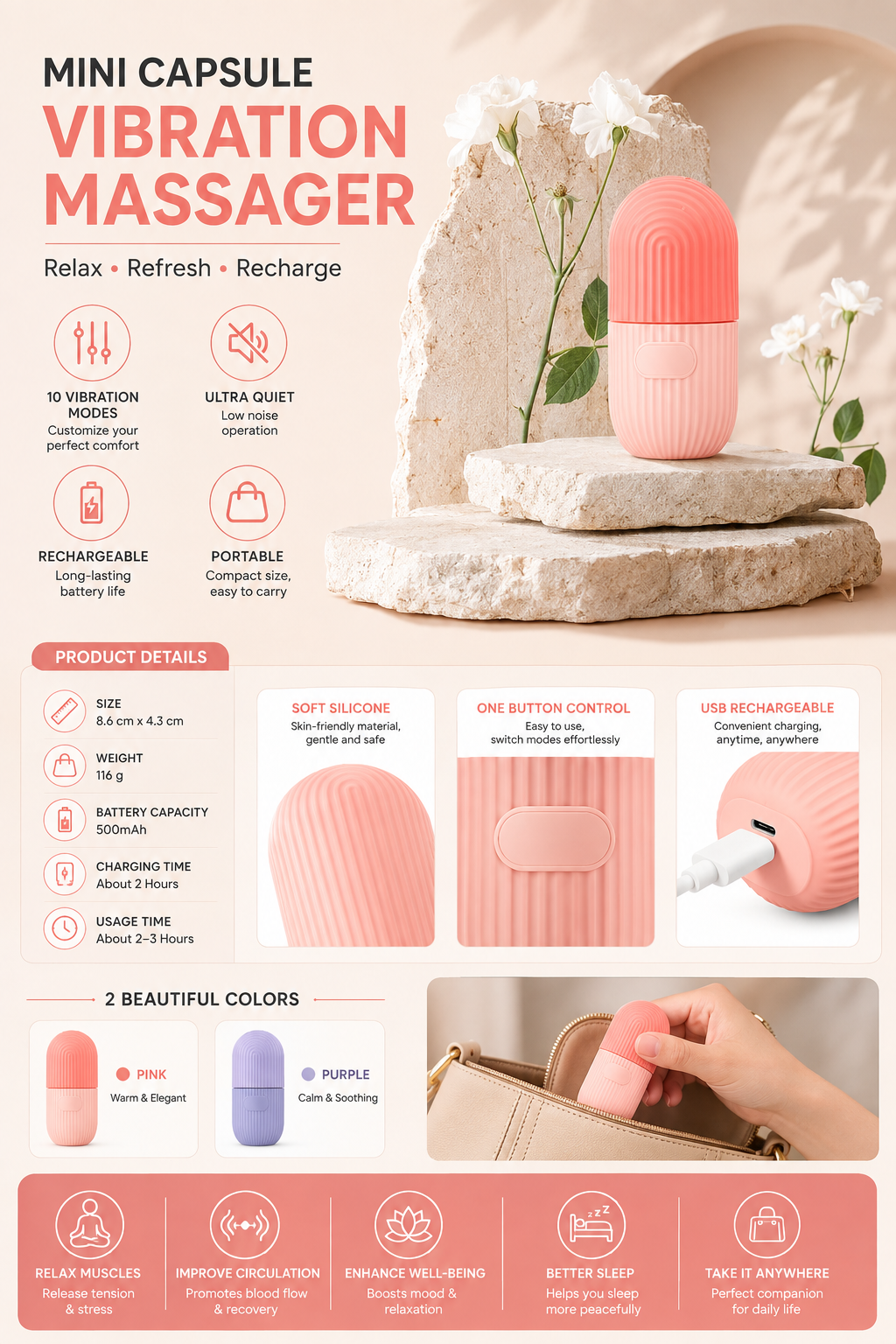 Ice Roller Facial Massager | Silicone Cleansing Ice Lattice | Ice Cube Roller with Scrub (Random Color)