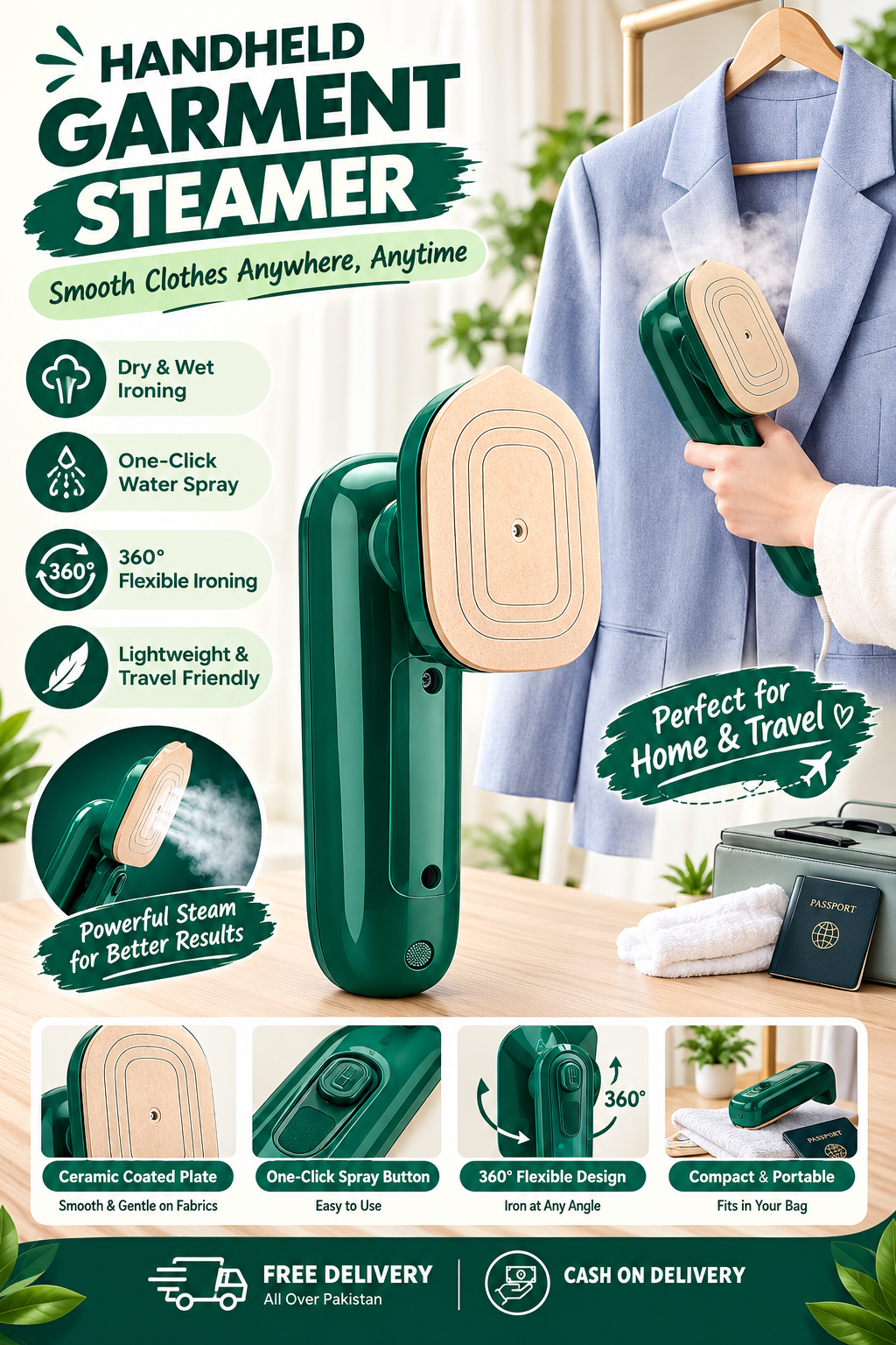 Professional Micro Steam Iron | Handheld Portable Garment Steamer for Clothes | Quick Heat-Up Mini Household Ironing Machine