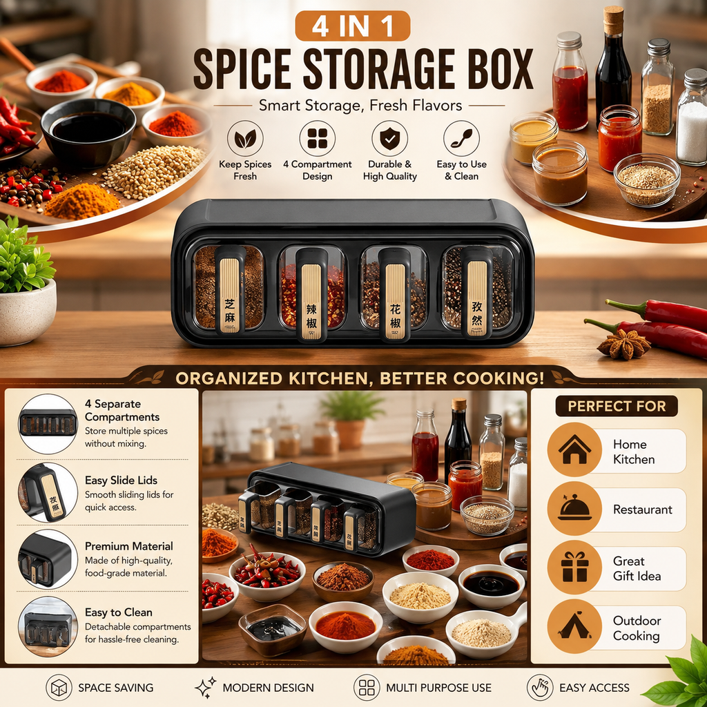 Wall Mounted Seasoning Box Condiment Containers Space Saving Storage Durable Transparent Kitchen Organizer