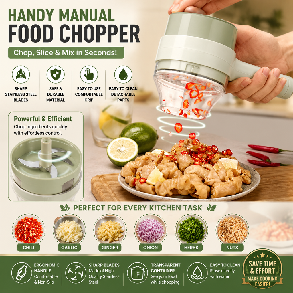 Electric Handheld Vegetable Cutter Slicer Multifunctional Food Chopper Compact Durable And Easy To Use Kitchen Tool