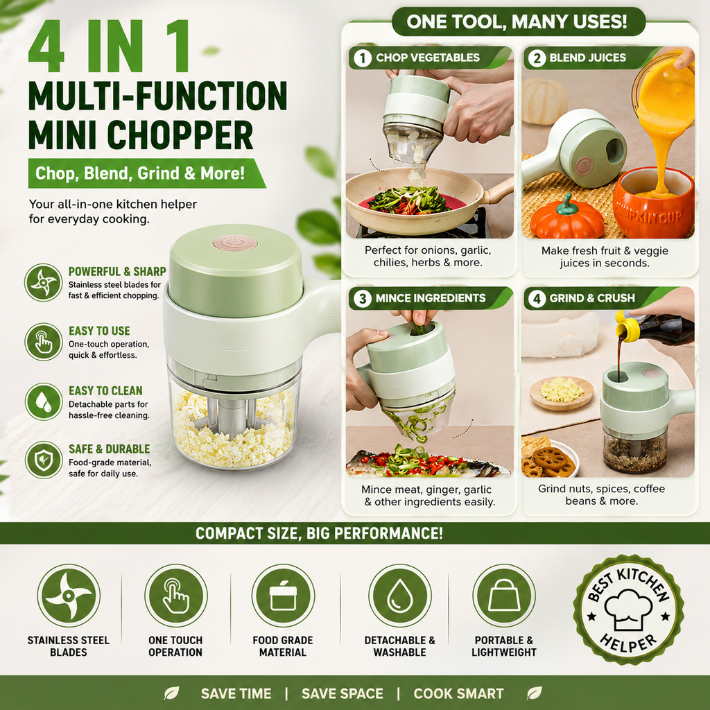 Electric Handheld Vegetable Cutter Slicer Multifunctional Food Chopper Compact Durable And Easy To Use Kitchen Tool
