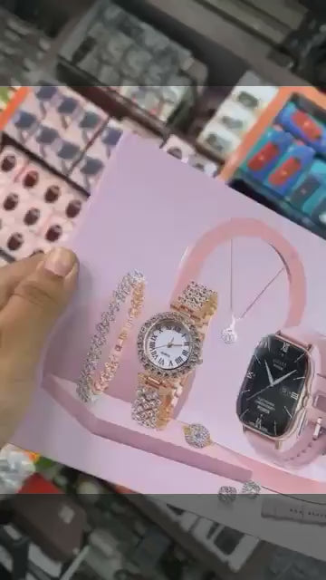 A58 Plus 6 in 1 - Smartwatch For Women | Best Quality Smart Watch For Girls | Perfect For Gift - Rose  Color