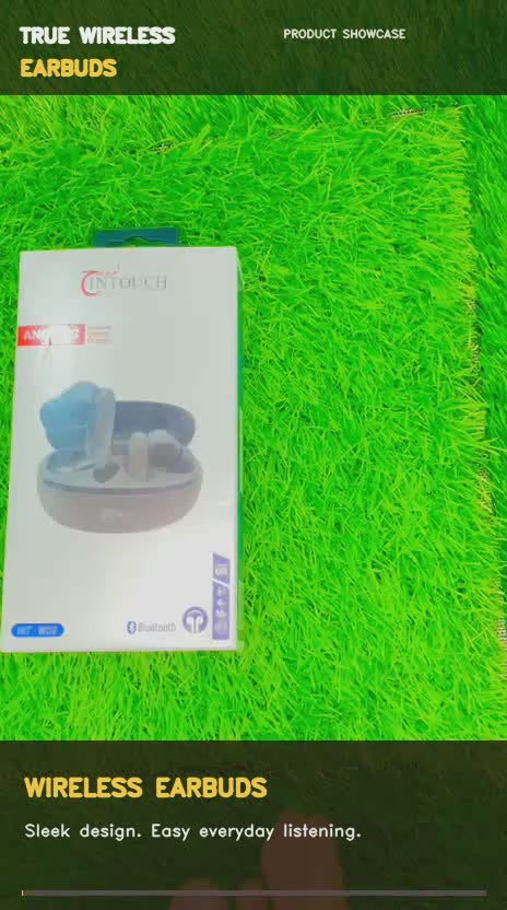 InTouch INT-W03 Wireless Bluetooth Earbuds – ANC + ENC, Long Battery Life, High-Quality Sound, Perfect for PUBG Gaming