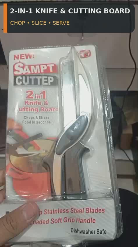 New Smart Clever Cutter Scissor 2 In 1 Cutting Board Utility Cutter Stainless Steel Outdoor Vegetable Knife Multi Function