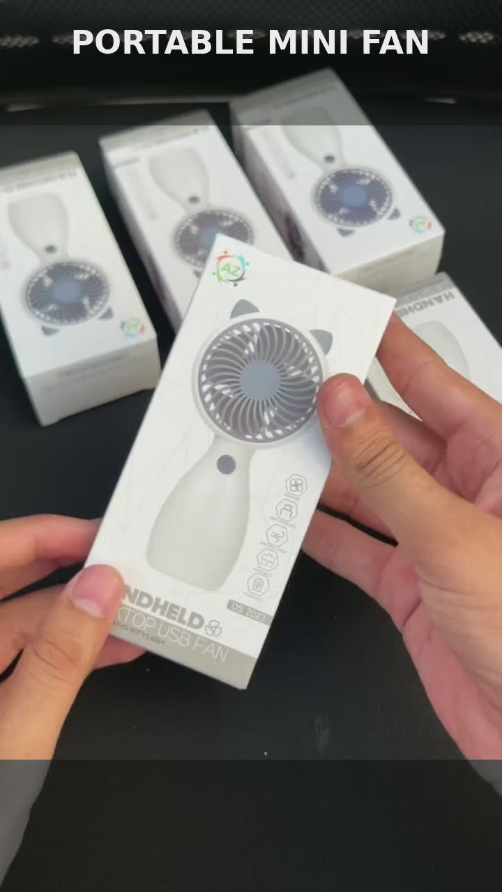 Portable USB Rechargeable Mini Handheld Fan | Lightweight Personal Cooling Fan | Strong Airflow | Portable Summer Cooling Fan (Random color)