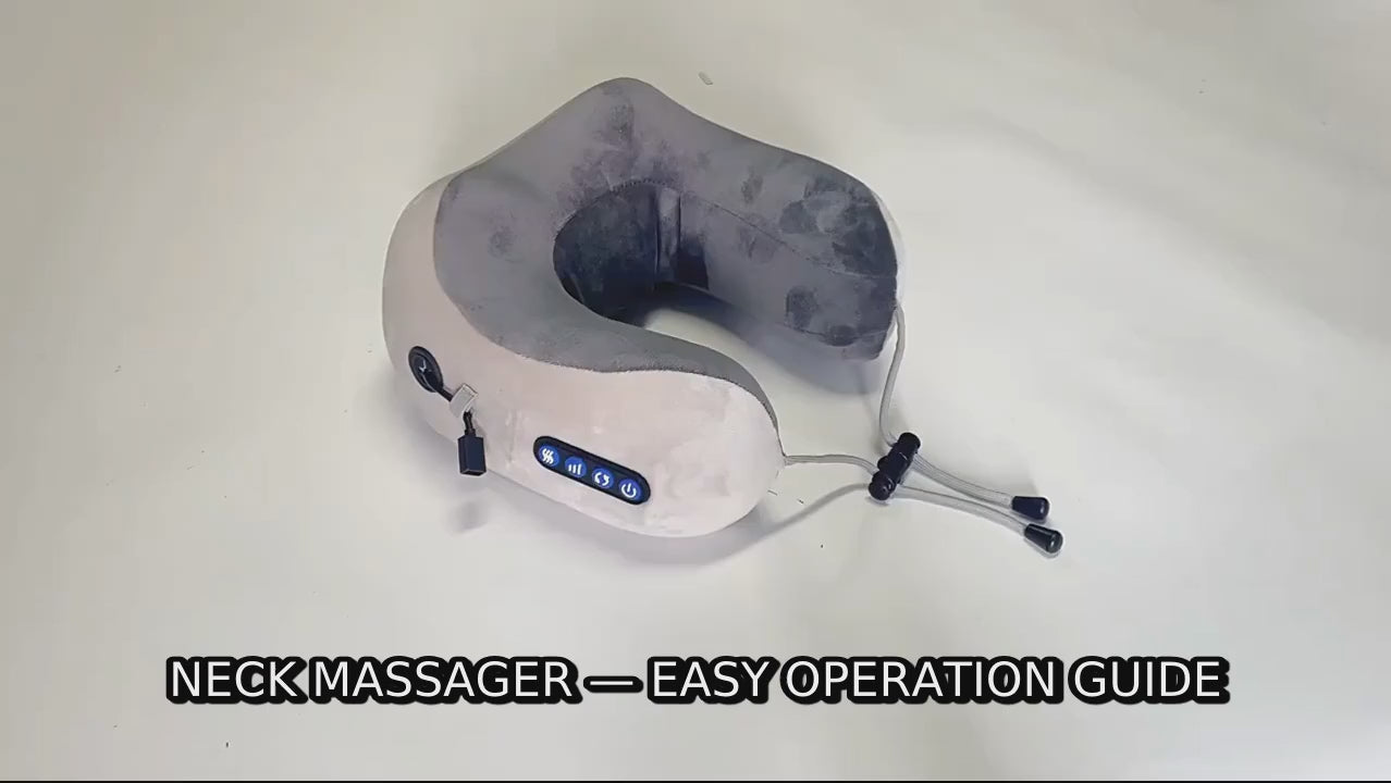 Rechargeable Neck Massager U-Shaped Pillow – Multifunctional Portable Shoulder & Cervical Relaxing Massage for Home, Car, Outdoor