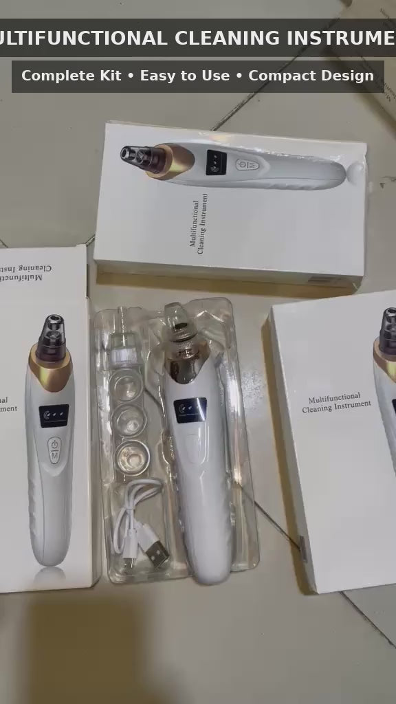 5in1 Blackhead Remover Machine Rechargeable | Face Vacuum Derma Suction With 5 Heads | Blackhead Removing Machine