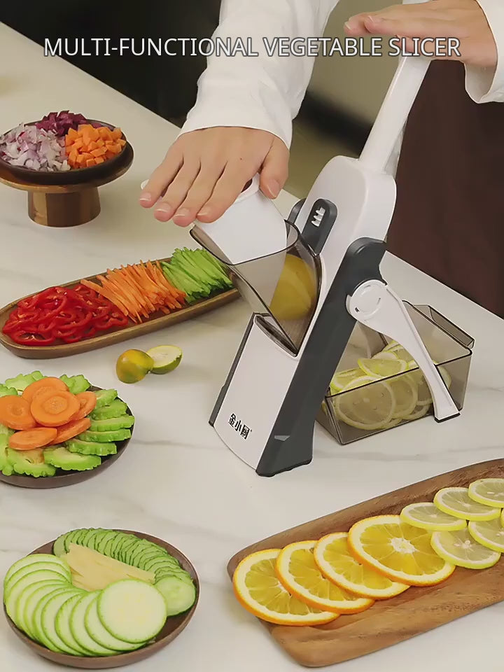 Mandoline Slicer | Safe Adjustable Vegetable Cutter | Multi‑Purpose Kitchen Chopper & Manual Grater ( Random Colour )