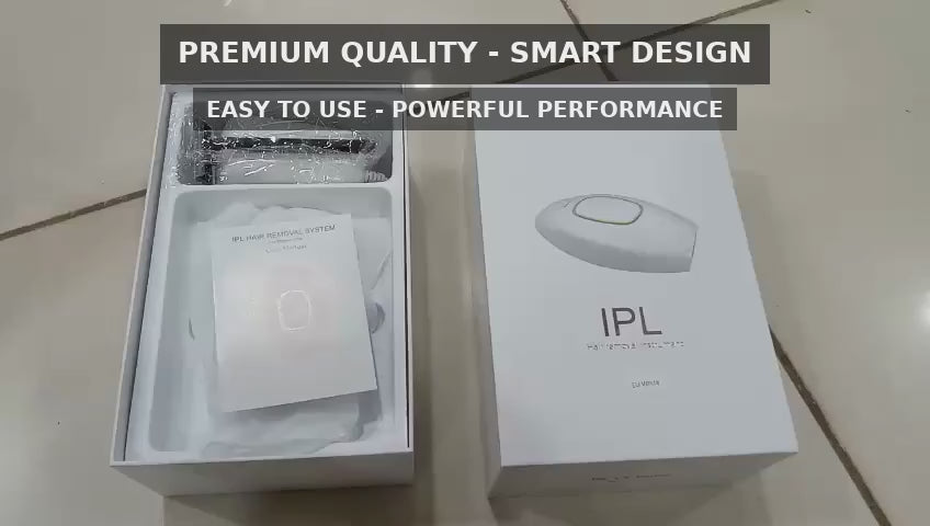 IPL Laser Hair Removal Handset System for Women & Men with Razor & Safety Glasses